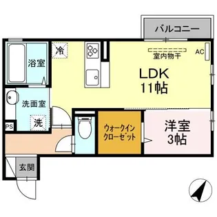 YumeruI(ユメールワン)【203号室】の間取り