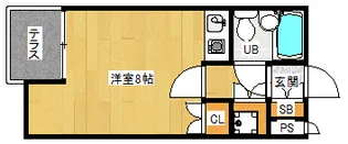 「ヴェルビュ二条城東」【108号室】の間取り