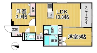 「ディモーラ山崎」【101号室】の間取り