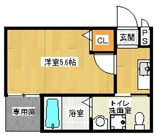 「ロフティ四条大宮」【102号室】の間取り