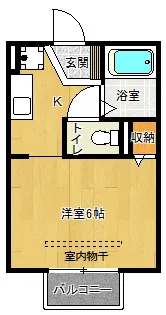 「エメラルドグリーン」【102号室】の間取り