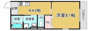 「エルメゾン嵯峨」【202号室】の間取り