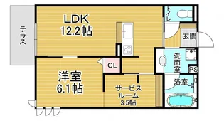 「アロース フェリス」【101号室】の間取り