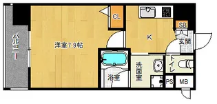 「ベラジオ京都西院ウエストシティⅡ」【4階】の間取り