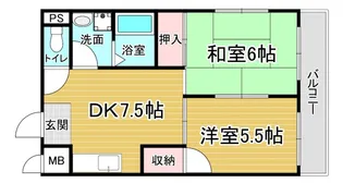 「沢町ハイツ」【206号室】の間取り