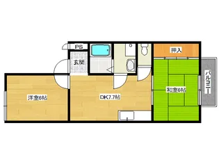 「アンブラッセ」【202号室】の間取り