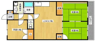 「グランドハイツフナトラ」【108号室】の間取り