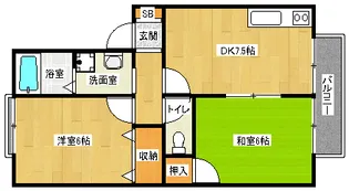 「ハイカムール上桂」【B-101号室】の間取り