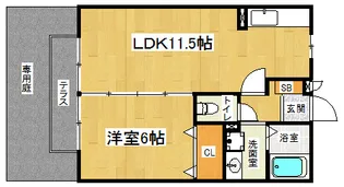 「リバーサイド桂川」【B-101号室】の間取り