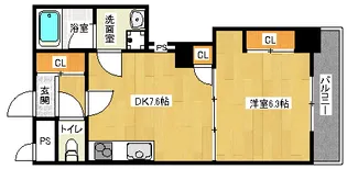 「グラシオン西陣」【6階】の間取り