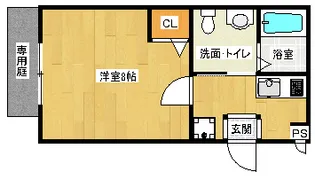 「フラッティ堀川高辻」【109号室】の間取り