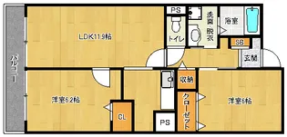 「ヴィラ アルシオーネ」【303号室】の間取り