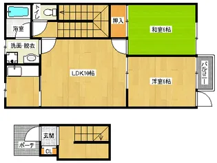 「カーサ西の丘」【205号室】の間取り