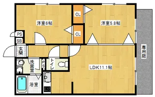 「ラッフィナート」【101号室】の間取り