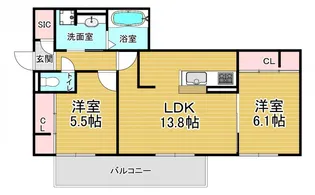 「ラグーン京都六条」【2階】の間取り