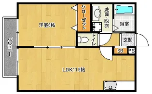 「リバーサイド桂川」【B-202号室】の間取り