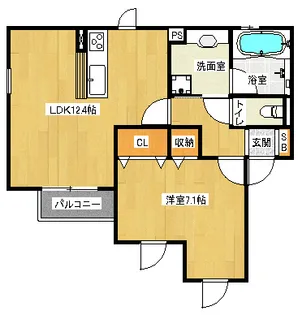1LDKの間取り画像