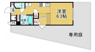 「デトムワン衣笠」【104号室】の間取り