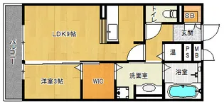 「リバービュー唐橋」【102号室】の間取り