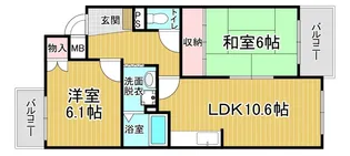 「パラシオン蘭」【2階】の間取り
