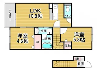「グレーヌ東寺」【202号室】の間取り