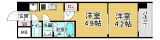 「エステムコート京都二条」【2階】の間取り