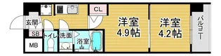 「エステムコート京都二条」【4階】の間取り