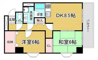 「グリーンヒルトミタ」【406号室】の間取り