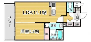「グランシュ長岡京」【403号室】の間取り