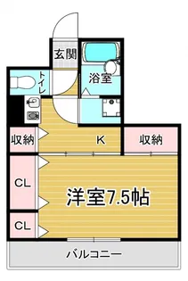 1DKの間取り画像