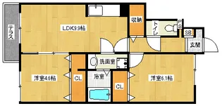 「ソレイユ西向日A」【1階】の間取り