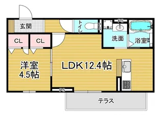 「アリア西矢倉」【102号室】の間取り