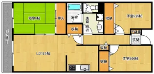 「ベルヴィ西浦」【406号室】の間取り