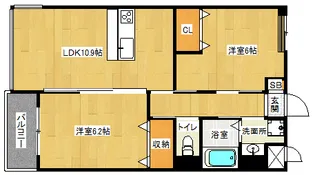 「ルーヴル円明寺」【203号室】の間取り