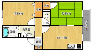 「ハイカムールファイブツー」【1階】の間取り