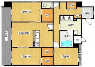 「グラン・アミール御池」【3階】の間取り
