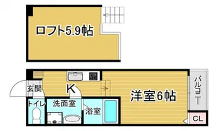 「ハーモニーテラス淀新町Ⅱ」【102号室】の間取り