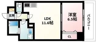 リバレイン江坂【8階】の間取り