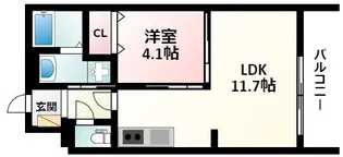 ロジュマンフルール江坂【1階】の間取り