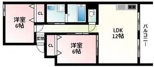 第1マンション寺直【6階】の間取り