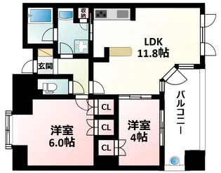 プロパレス江坂公園ロマネスタ【4階】の間取り