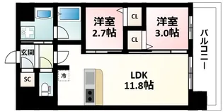 大阪府大阪市淀川区西宮原2丁目【マンション】の間取り