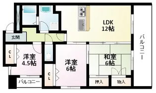 アルテ江坂【7階】の間取り