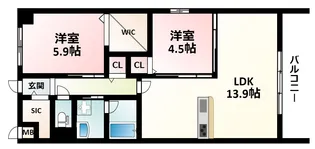 コモド江坂【7階】の間取り
