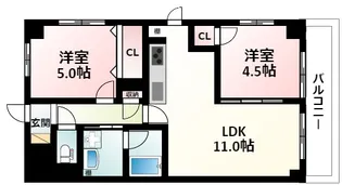 フェリシア江坂【10階】の間取り
