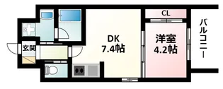 1DKの間取り画像