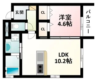 ルリエ江坂【1階】の間取り