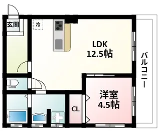 フレスマンション江坂【2階】の間取り
