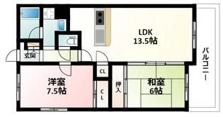 クローバー・サウス江坂(旧フォンティーヌ江坂)【1階】の間取り