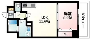 リバレイン江坂【6階】の間取り